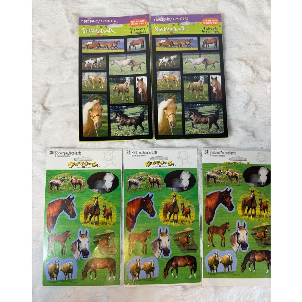 American Greetings Stickety-Doo-Da Horse Stickers 5 Pack Lot Scrapbook Crafting